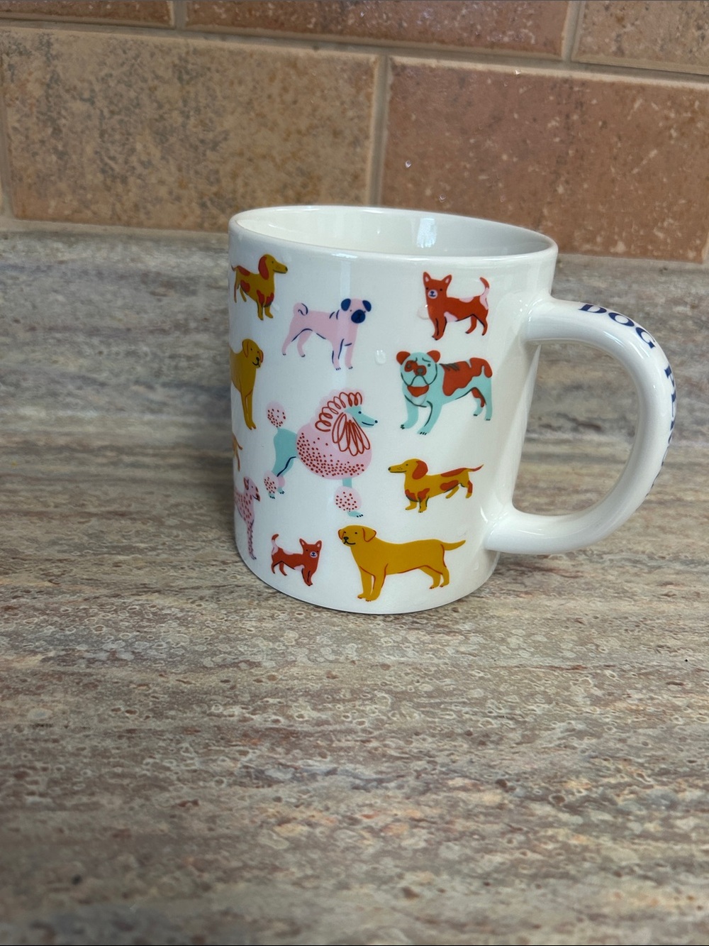 Park Lane White Ceramic Mug with Colorful Dog Motif